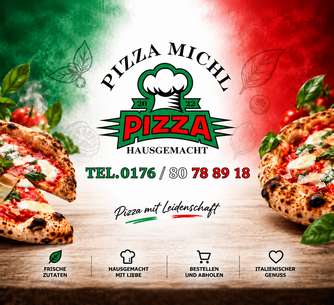 Hausgemachte Pizza bei Pizza Michl